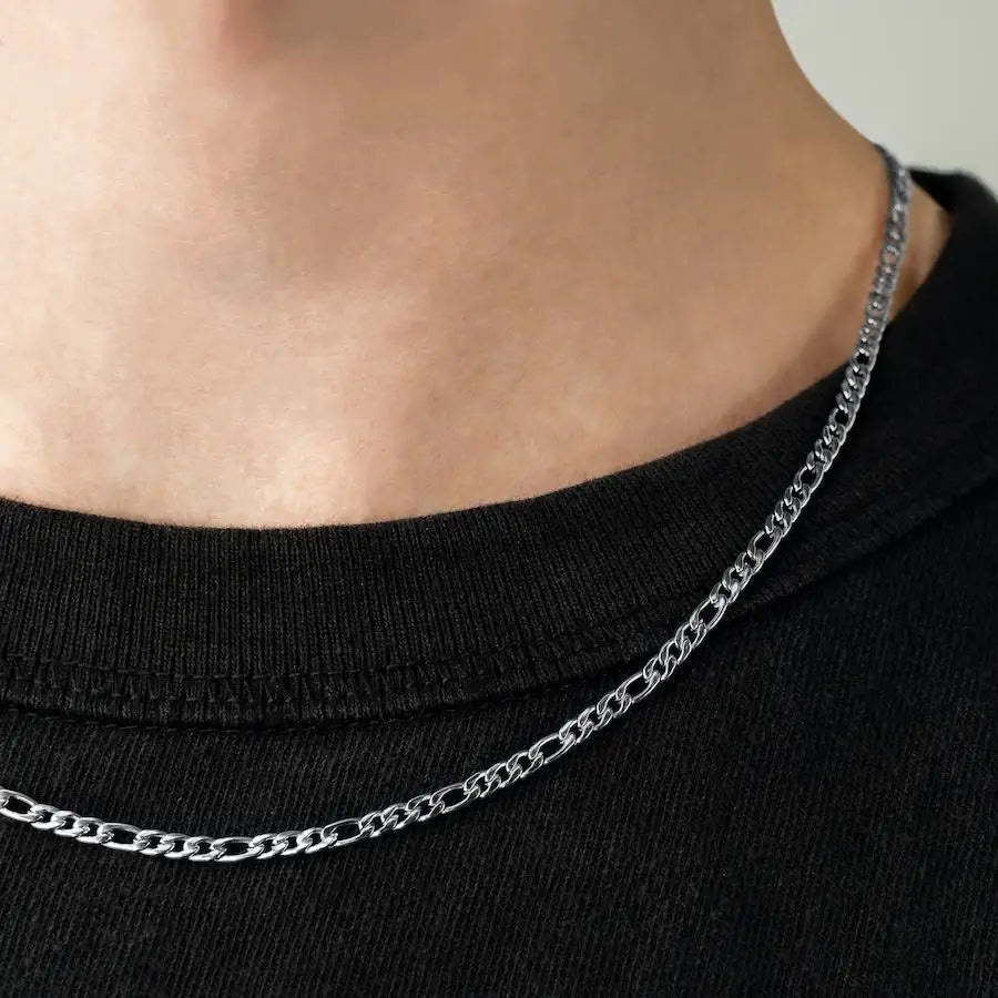 Fashion New Figaro Chain Necklace Men 3mm Stainless Steel Gold Color Long Necklace For Men Jewelry Gift Collar Hombres