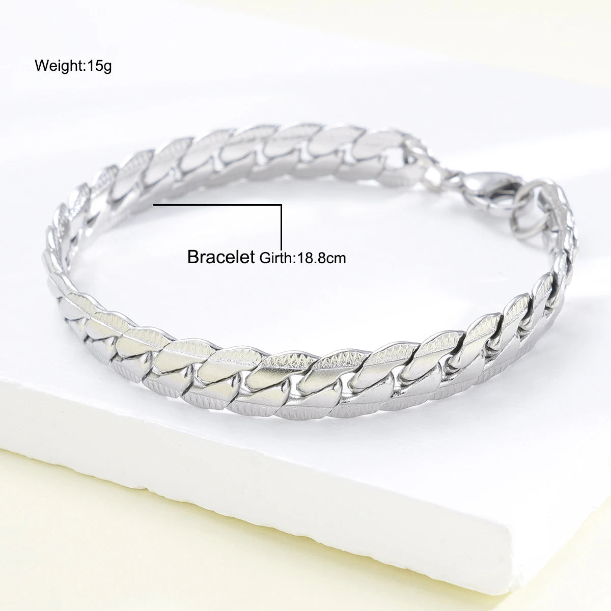 New Trendy Cuban Chain Men Bracelet Classic Stainless Steel Silver Color Width Chain Bracelet For Women Fashion Jewelry Gifts