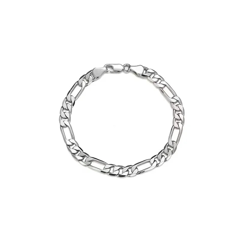 5mm Stainless Steel Figaro Chain Bracelet For Men Simple Silver Color NK Chain Women Bracelet Hip Hop Jewelry Party Accessories